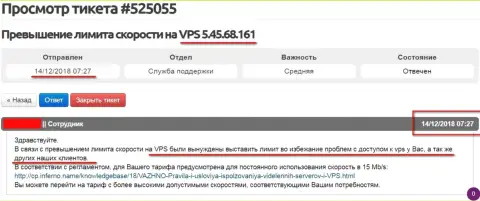 Веб-хостер заявил, что VPS сервера, где именно и хостился сервис ffin.xyz лимитирован в скорости доступа