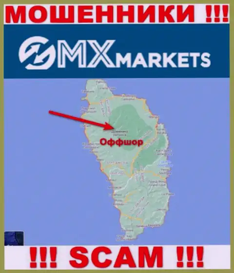 Не доверяйте мошенникам GMXMarkets, потому что они находятся в оффшоре: Dominica