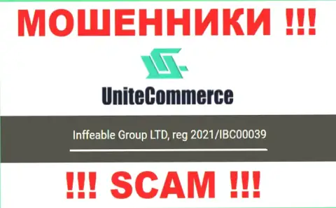 Inffeable Group LTD internet-мошенников Юнит Коммерс зарегистрировано под этим номером - 2021/IBC00039