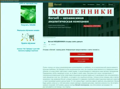 Обзор scam-компании ООО БОРСЕЛЛ - это МОШЕННИКИ !