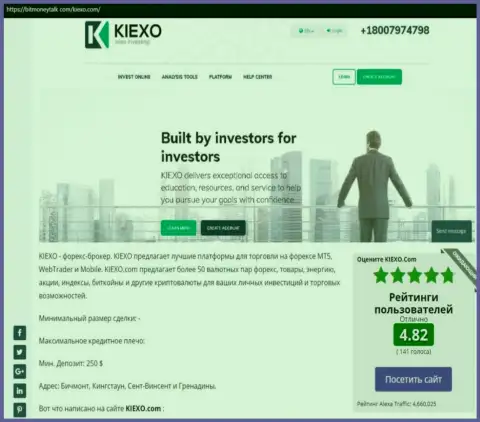 Рейтинг Форекс организации KIEXO, представленный на сайте bitmoneytalk com