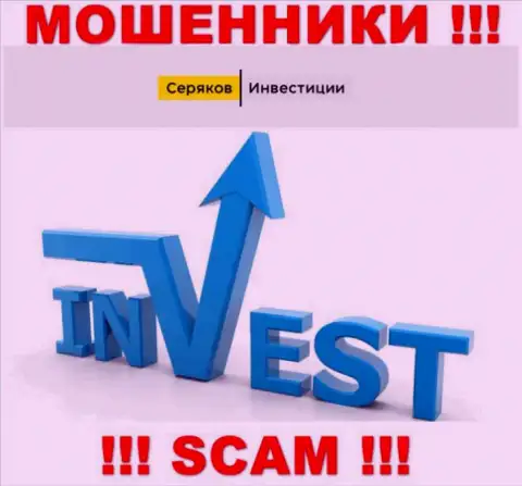 Инвестиции - именно в указанном направлении предоставляют свои услуги интернет обманщики Серяков Инвестиции
