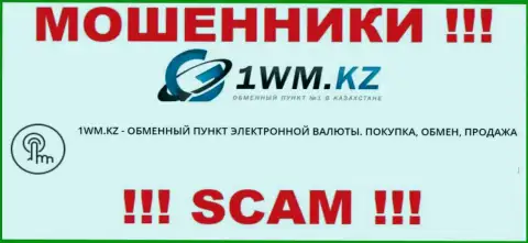 Деятельность internet-мошенников 1WM Kz: Интернет-обменник - это капкан для неопытных клиентов