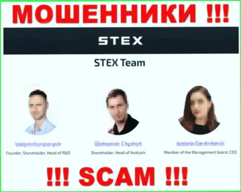 Кто именно руководит Stex неизвестно, на web-сайте мошенников приведены лживые данные