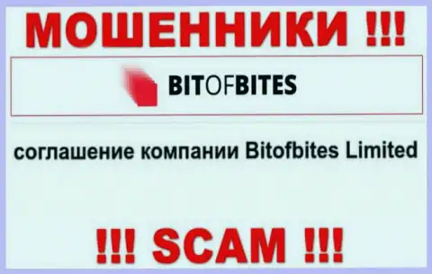 Юридическим лицом, владеющим internet-мошенниками BitOfBites Com, является Bitofbites Limited