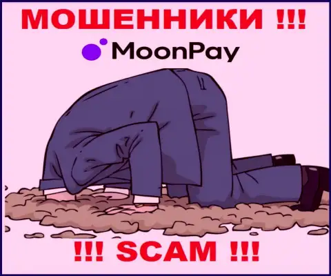 На веб-ресурсе мошенников Moon Pay нет ни слова о регулирующем органе указанной организации !