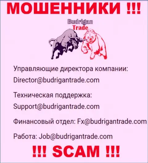 Не пишите на адрес электронной почты BudriganTrade - это мошенники, которые воруют депозиты наивных людей