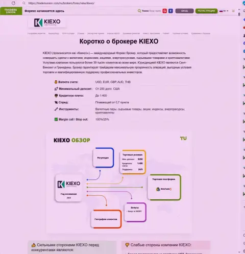 Сжатый обзор брокерской компании KIEXO в обзорном материале на онлайн-сервисе tradersunion com