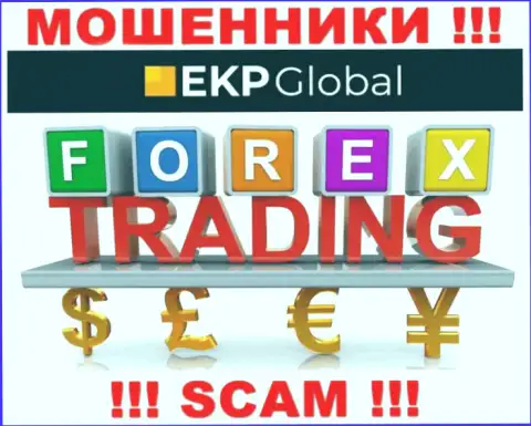 Род деятельности мошенников EKP Global - это ФОРЕКС, но знайте это кидалово !!!
