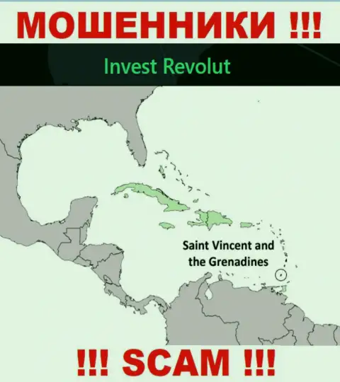 ИнвестРеволют расположились на территории - St. Vincent and the Grenadines, остерегайтесь сотрудничества с ними