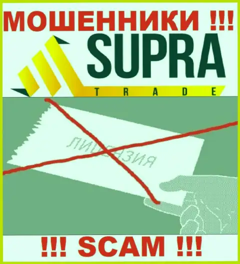 Компания Supra Trade - МОШЕННИКИ !!! У них на веб-сервисе не представлено имфы о лицензии на осуществление деятельности