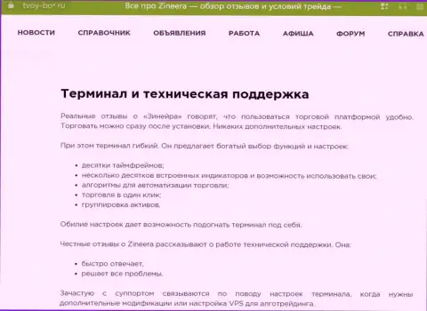 Подробный обзор функционала официального информационного портала брокерской организации Zinnera в обзоре на сайте Tvoy-Bor Ru