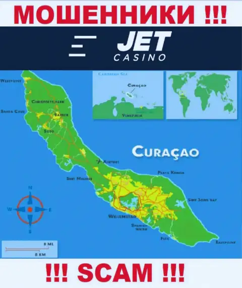 Curaçao - это юридическое место регистрации конторы Jet Casino