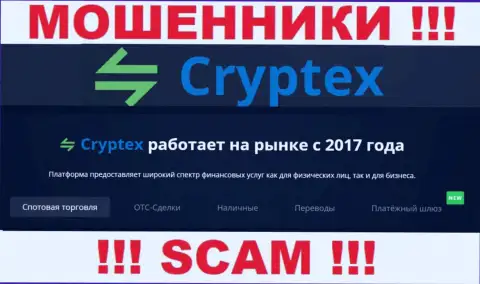 Не отправляйте денежные средства в Cryptex Net, сфера деятельности которых - Крипто трейдинг