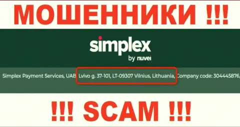 На сайте компании Simplex Com показан липовый юридический адрес - это ШУЛЕРА !!!