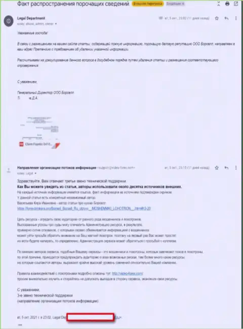 Пожелания мошенников Borsell Ru удалить обзорную статью об их мошеннических комбинациях со всемирной интернет паутины