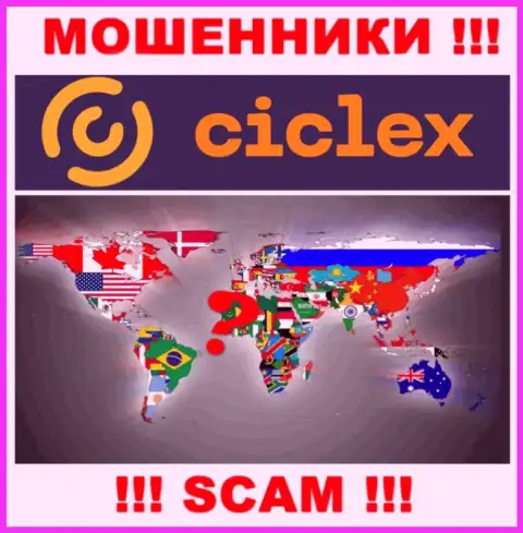 Юрисдикция Ciclex не показана на информационном портале конторы - это мошенники ! Осторожнее !!!