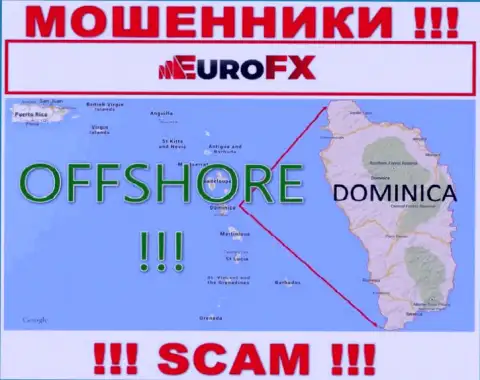 Доминика - офшорное место регистрации мошенников EuroFXTrade, приведенное у них на web-сервисе