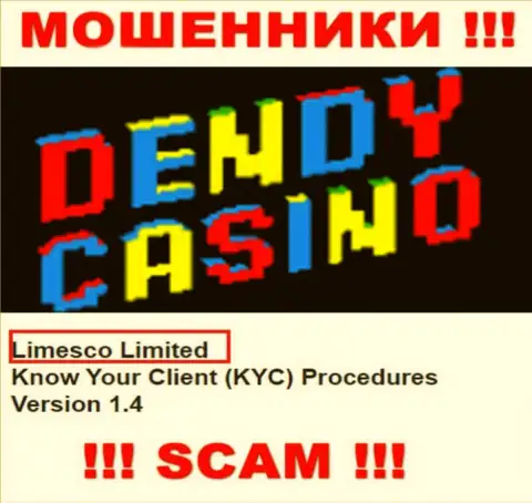 Сведения про юридическое лицо internet мошенников DendyCasino - Limesco Ltd, не обезопасит вас от их грязных рук