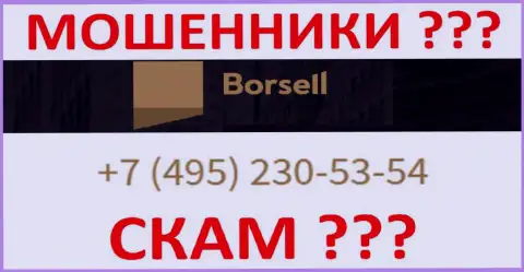 С какого телефонного номера позвонят интернет-кидалы из Borsell Ru неизвестно, у них их масса