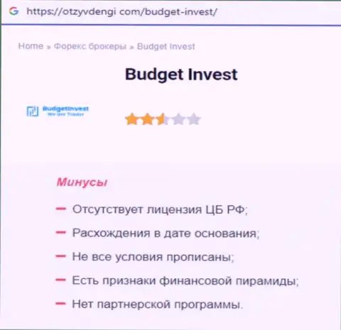 Обзор scam-проекта Budget Invest - это ВОРЮГИ !!!