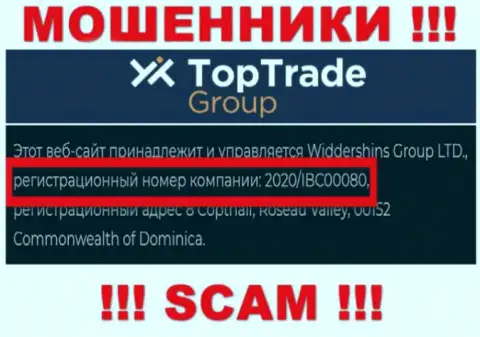 Номер регистрации TopTrade Group - 2020/IBC00080 от потери вкладов не спасет