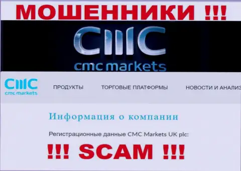Свое юридическое лицо компания CMCMarkets не скрывает - это СМС Маркетс УК плк