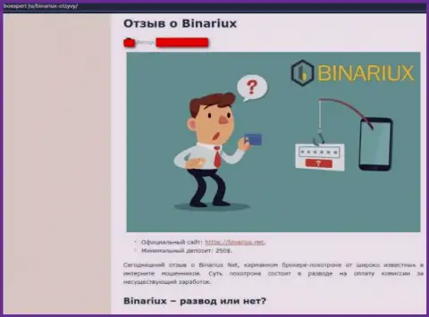 Binariux Net - интернет мошенники, которых надо обходить за версту (обзор)