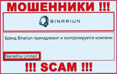 Вы не сможете сберечь собственные вложенные деньги работая совместно с организацией Binariun, даже в том случае если у них есть юридическое лицо Namelina Limited